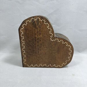 Vintage Wooden Heart Taper Candle Holder